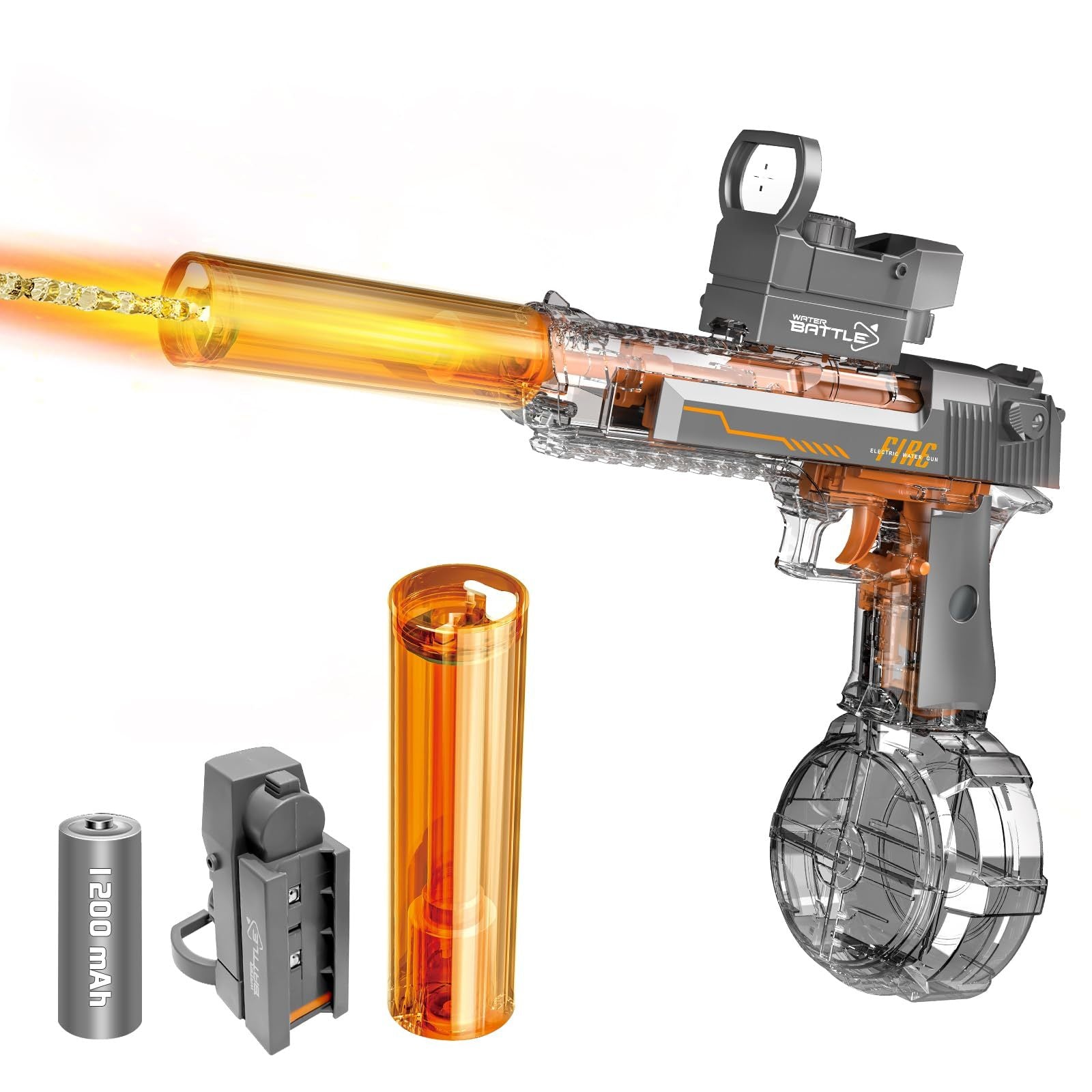 Electric Water Gun With Flame Backlight Effect