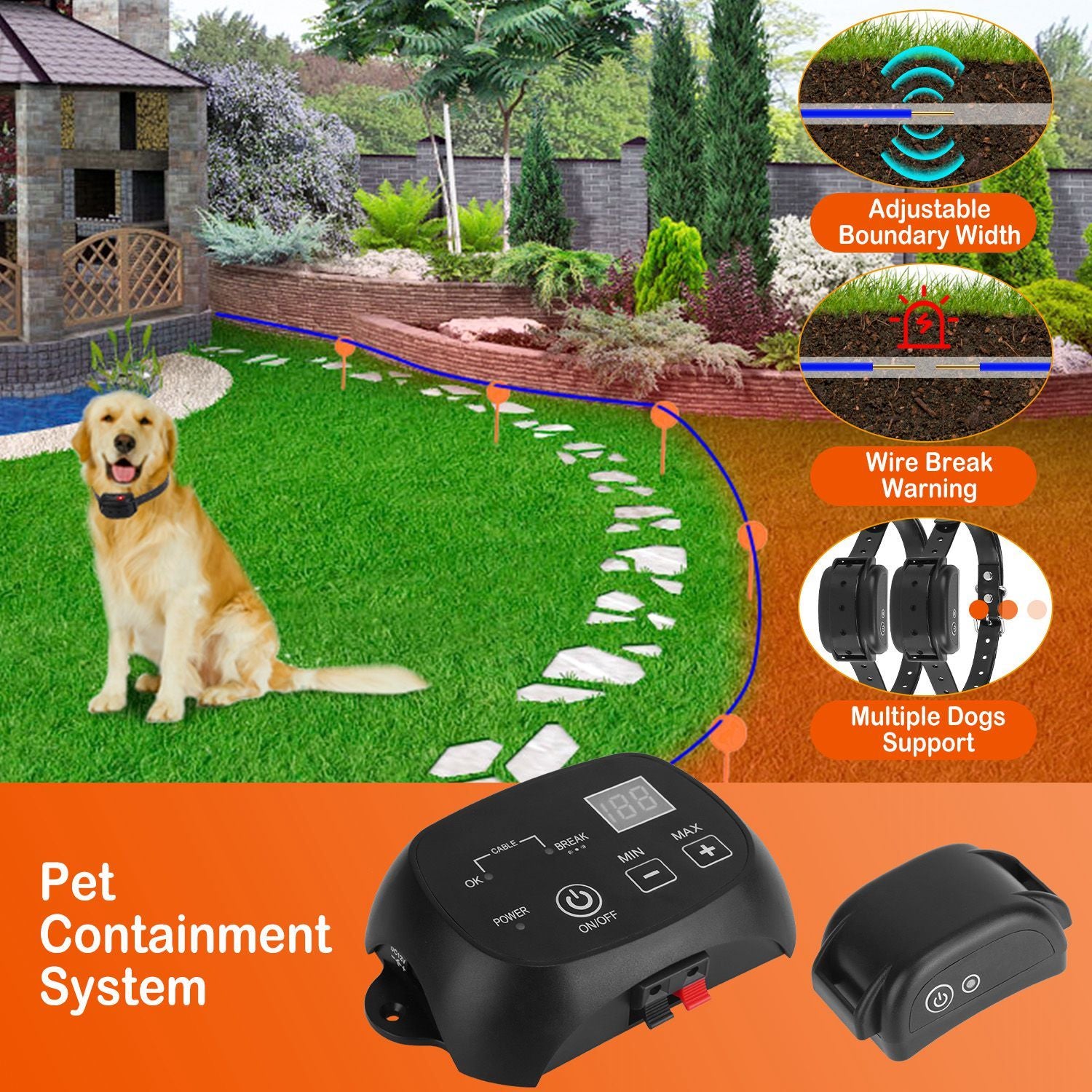 1Set Dog Fence System Pet Containment System