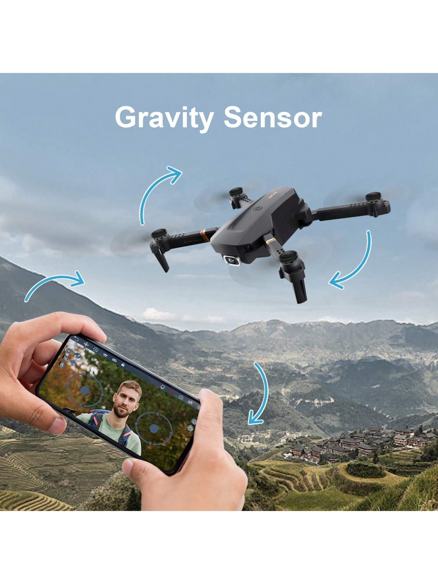 4DRC V4 Foldable Mini Drone With Camera 4K 1080P HD Drone ,3 Batteries,Drones For Adults Kids,Remote-controlled Quadcopter