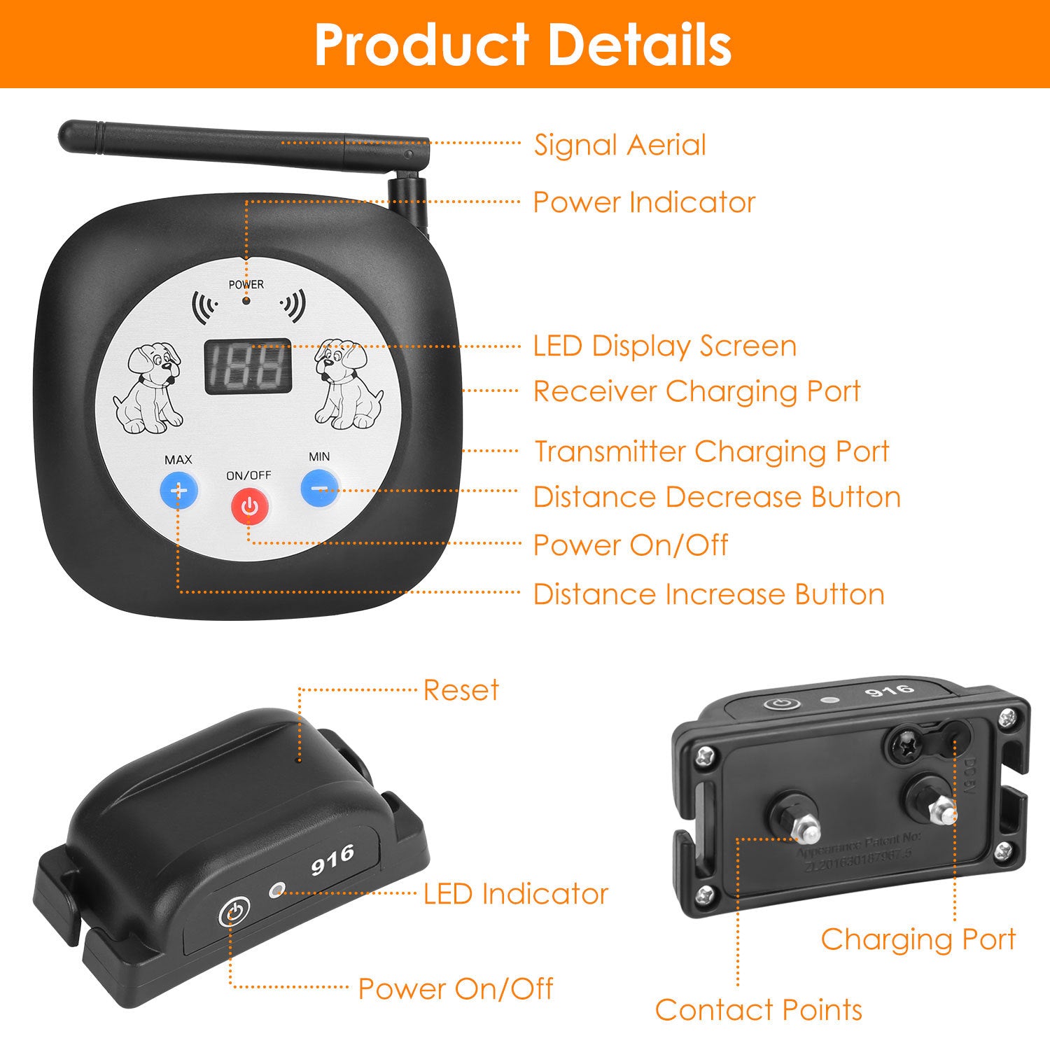 1Set Electric Wireless Dog Fence System
