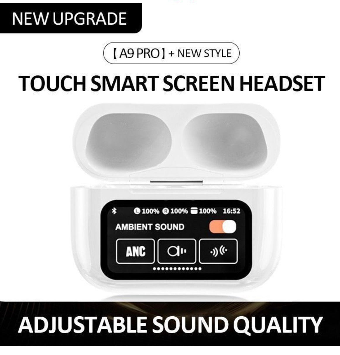 A9 Pro ANC/ENC Wireless Earbuds Bluetooth Headphones with LED Display