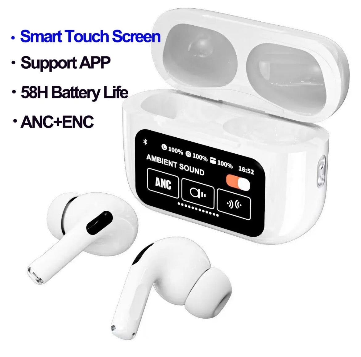 A9 Pro ANC/ENC Wireless Earbuds Bluetooth Headphones with LED Display