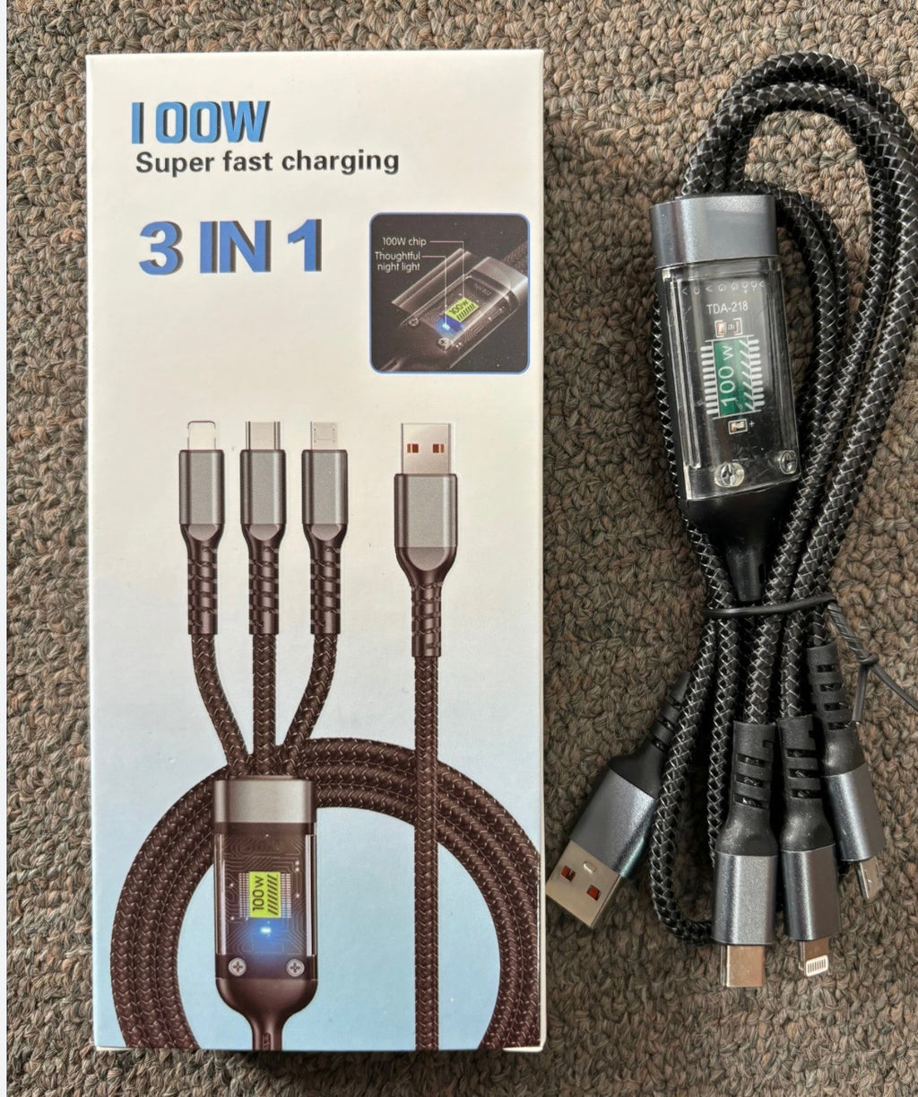 Super Fast Charging 3-in-1 cable