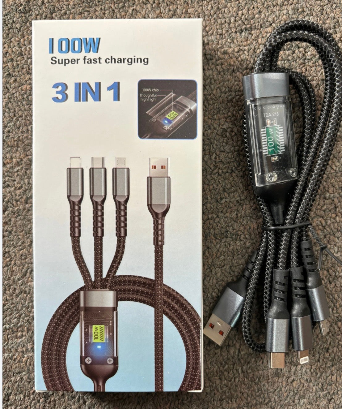Super Fast Charging 3-in-1 cable