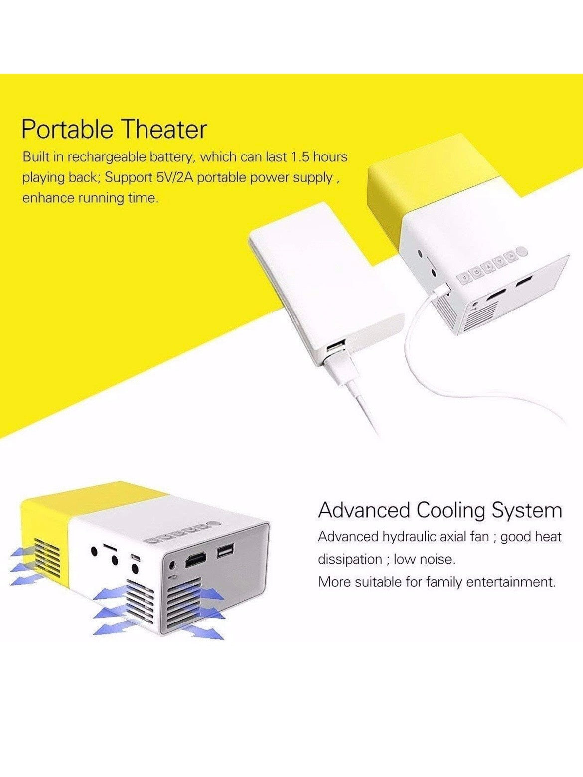 Portable mini LED projector