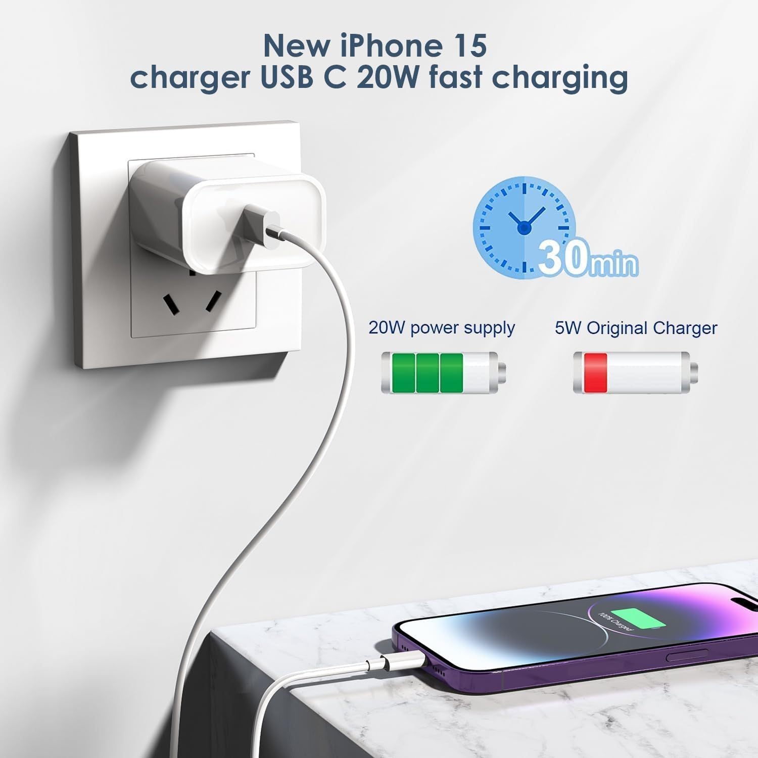 Phone Charger and Lightning Cable Cord